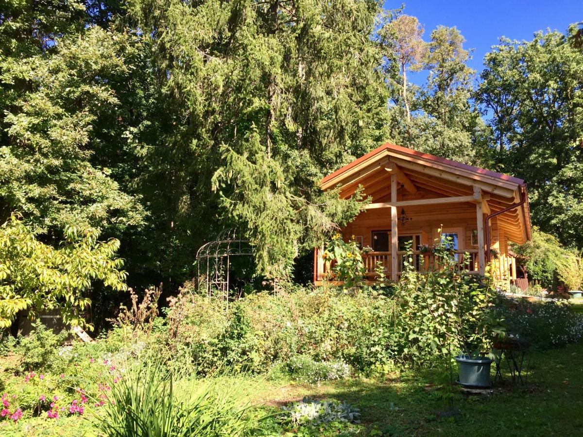 Blockhaus Chalet Mit Beheizbarem Badefass Und Infrarotsauna Auf Der Terrasse Oberschützen Extérieur photo