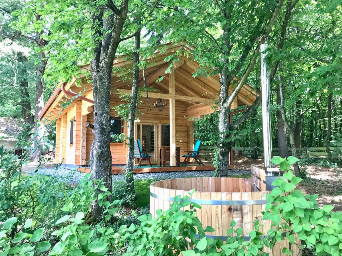 Blockhaus Chalet Mit Beheizbarem Badefass Und Infrarotsauna Auf Der Terrasse Oberschützen Extérieur photo